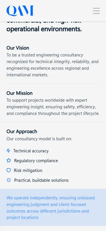 QAM Design phone user interface